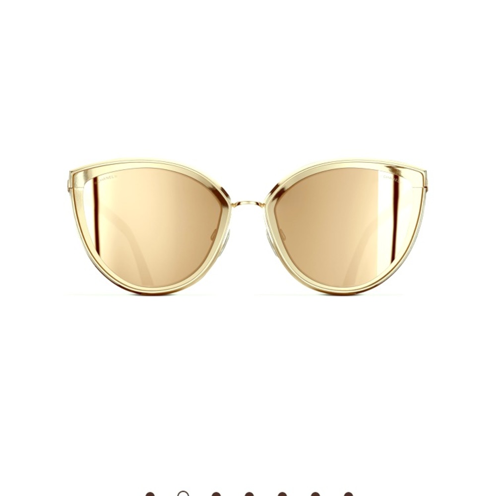 18k gold mirror lenses CHANEL cat eye sunglasses